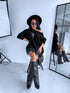 LARGE SIZE sweater "SHAKE IT FF89" - BLACK